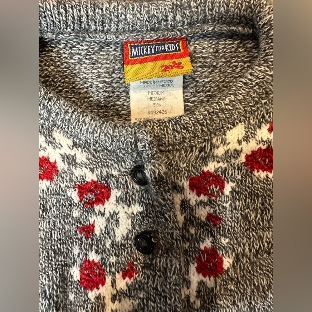 Disney - Vintage Mickey and Minnie Kids Cardigan Sweater - Mickey For Kids 2000 - Picture 3 of 8